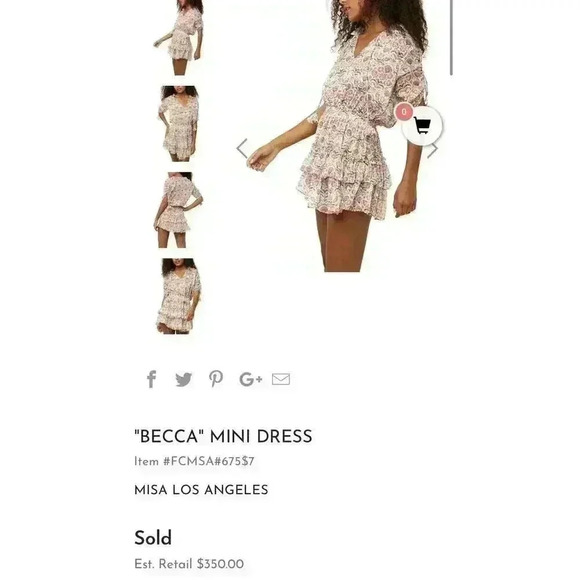 MISA Ruffled Mini Dress Floral Becca Tiered Lace Tassel White Pink XL $350 NWT - Picture 4 of 7